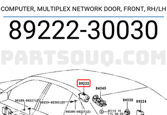Toyota 8922230030 COMPUTER, MULTIPLEX NETWORK DOOR, FRONT, RH/LH