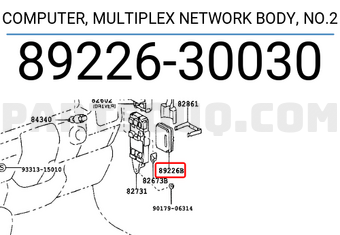 Toyota 8922630030 COMPUTER, MULTIPLEX NETWORK BODY, NO.2
