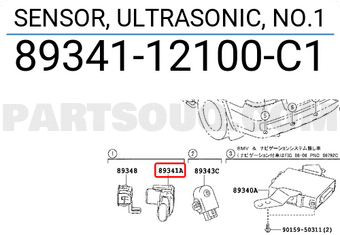 Toyota 8934112100C1 SENSOR, ULTRASONIC, NO.1