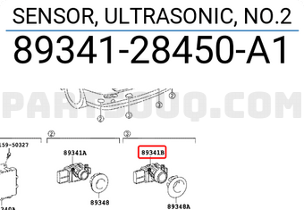Toyota 8934128450A1 SENSOR, ULTRASONIC, NO.2