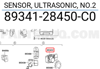 Toyota 8934128450C0 SENSOR, ULTRASONIC, NO.2