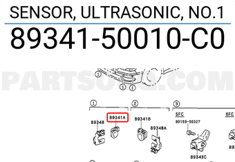 Toyota 8934150010C0 SENSOR, ULTRASONIC, NO.1