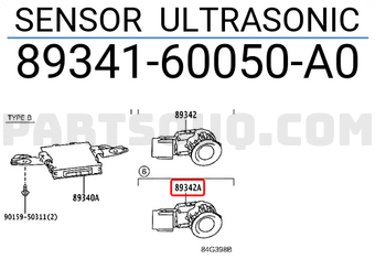 Toyota 8934160050A0 SENSOR ULTRASONIC