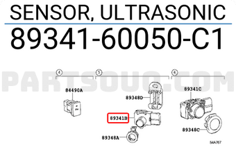 Toyota 8934160050C1 SENSOR, ULTRASONIC
