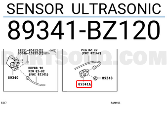 Toyota 89341BZ120 SENSOR ULTRASONIC