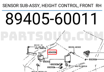 Toyota 8940560011 SENSOR SUB-ASSY, HEIGHT CONTROL, FRONT RH