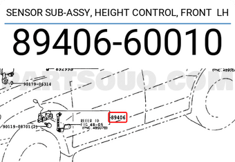Toyota 8940660010 SENSOR SUB-ASSY, HEIGHT CONTROL, FRONT LH
