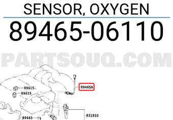 Toyota 8946506110 SENSOR, OXYGEN