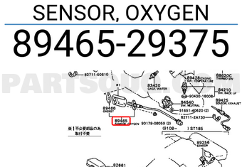 Toyota 8946529375 SENSOR, OXYGEN