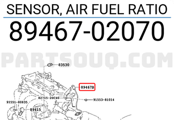 Toyota 8946702070 SENSOR, AIR FUEL RATIO