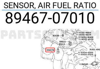 Toyota 8946707010 SENSOR, AIR FUEL RATIO
