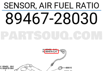 Toyota 8946728030 SENSOR, AIR FUEL RATIO