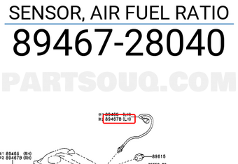 Toyota 8946728040 SENSOR, AIR FUEL RATIO