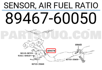 Toyota 8946760050 SENSOR, AIR FUEL RATIO