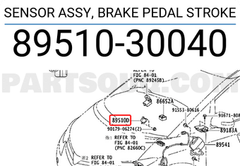 Toyota 8951030040 SENSOR ASSY, BRAKE PEDAL STROKE