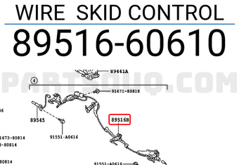Toyota 8951660610 WIRE SKID CONTROL