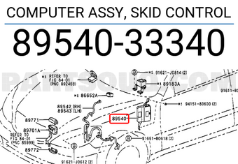 Toyota 8954033340 COMPUTER ASSY, SKID CONTROL