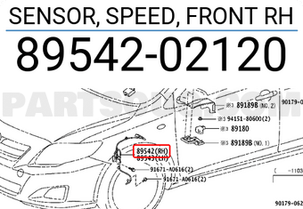 Toyota 8954202120 SENSOR, SPEED, FRONT RH