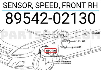 Toyota 8954202130 SENSOR, SPEED, FRONT RH
