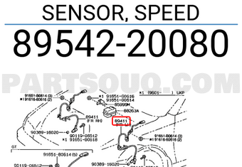 Toyota 8954220080 SENSOR, SPEED