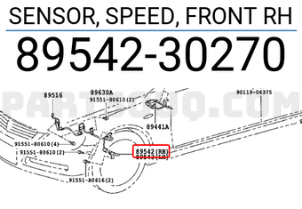 Toyota 8954230270 SENSOR, SPEED, FRONT RH