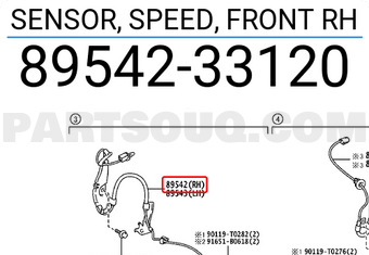 Toyota 8954233120 SENSOR, SPEED, FRONT RH
