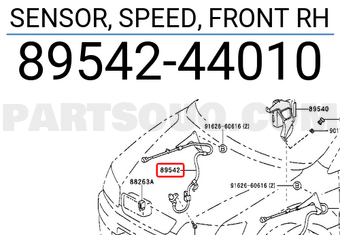 Toyota 8954244010 SENSOR, SPEED, FRONT RH