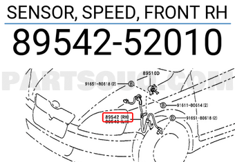 Toyota 8954252010 SENSOR, SPEED, FRONT RH