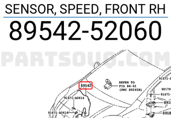Toyota 8954252060 SENSOR, SPEED, FRONT RH