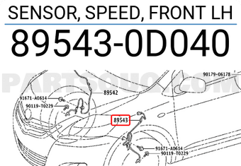 Toyota 895430D040 SENSOR, SPEED, FRONT LH