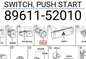 Toyota 8961152010 SWITCH, PUSH START