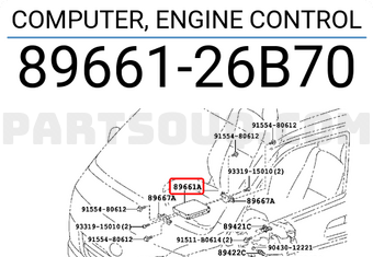 Toyota 8966126B70 COMPUTER, ENGINE CONTROL