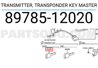 Toyota 8978512020 TRANSMITTER, TRANSPONDER KEY MASTER
