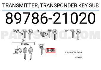 Toyota 8978621020 TRANSMITTER, TRANSPONDER KEY SUB