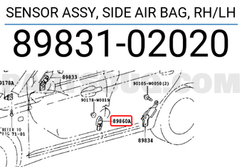 Toyota 8983102020 SENSOR ASSY, SIDE AIR BAG, RH/LH