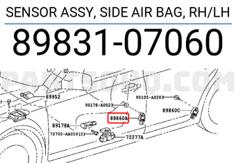 Toyota 8983107060 SENSOR ASSY, SIDE AIR BAG, RH/LH
