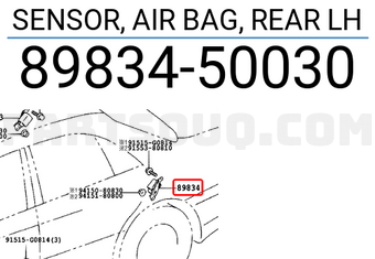 Toyota 8983450030 SENSOR, AIR BAG, REAR LH