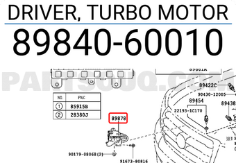 Toyota 8984060010 DRIVER, TURBO MOTOR