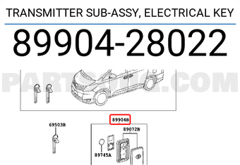 Toyota 8990428022 TRANSMITTER SUB-ASSY, ELECTRICAL KEY