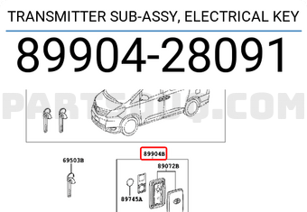 Toyota 8990428091 TRANSMITTER SUB-ASSY, ELECTRICAL KEY