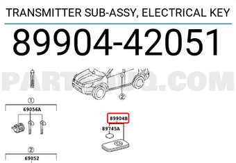 Toyota 8990442051 TRANSMITTER SUB-ASSY, ELECTRICAL KEY