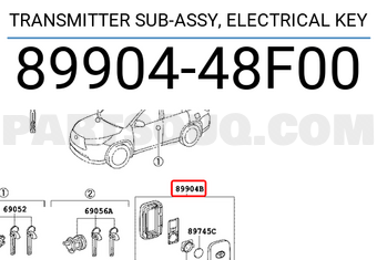 Toyota 8990448F00 TRANSMITTER SUB-ASSY, ELECTRICAL KEY