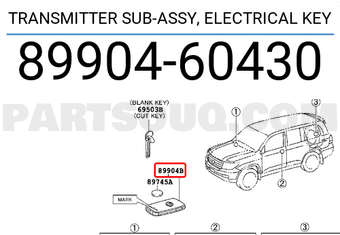 Toyota 8990460430 TRANSMITTER SUB-ASSY, ELECTRICAL KEY