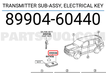 Toyota 8990460440 TRANSMITTER SUB-ASSY, ELECTRICAL KEY