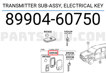 Toyota 8990460750 TRANSMITTER SUB-ASSY, ELECTRICAL KEY