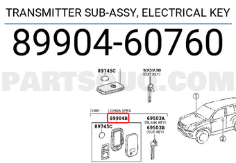 Toyota 8990460760 TRANSMITTER SUB-ASSY, ELECTRICAL KEY