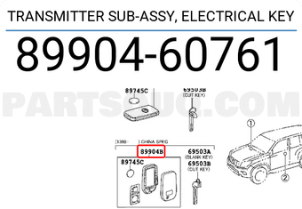 Toyota 8990460761 TRANSMITTER SUB-ASSY, ELECTRICAL KEY