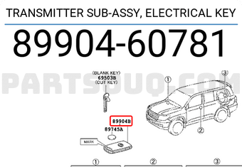 Toyota 8990460781 TRANSMITTER SUB-ASSY, ELECTRICAL KEY