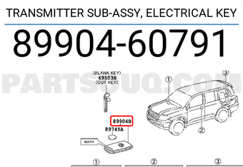 Toyota 8990460791 TRANSMITTER SUB-ASSY, ELECTRICAL KEY
