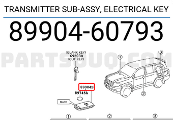 Toyota 8990460793 TRANSMITTER SUB-ASSY, ELECTRICAL KEY